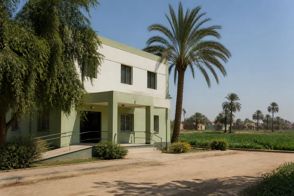 مبنى وحدة صحية توضيحي بمدخل ميسر